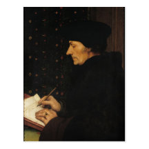 Porträt von Erasmus von Rotterdam Postkarte