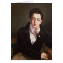 Porträt von Franz Schubert, österreichischer Kompo Karten