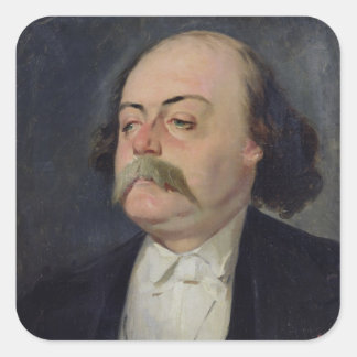 Porträt von Gustave Flaubert 1868-81 Quadratischer Aufkleber