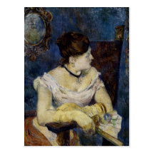Porträt von Mette Gauguin, die Ehefrau des Künstle Postkarte