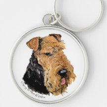 Porträt Walisers Terrier Schlüsselbänder