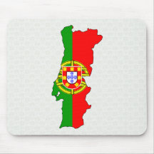 Portugal-Flaggen-Karte Größengleich Mousepads
