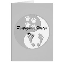 portugiesischer Wasser-Hund yin Yang Grußkarte