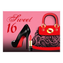 Posh Geldbeutel, hoher Heels und Lippenstift 16. G Personalisierte Ankündigungen