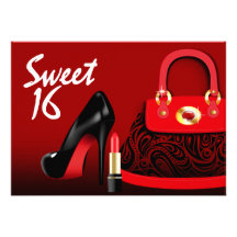 Posh Geldbeutel, hoher Heels und Lippenstift 16. G Personalisierte Ankündigung