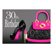 Posh Geldbeutel-hoher Heels und Lippenstift-30. Ge Personalisierte Ankündigung
