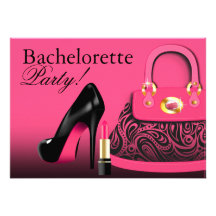 Posh Geldbeutel, hoher Heels und Lippenstift Bache Individuelle Einladung