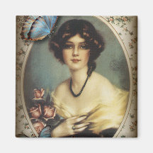 Posh Vintage Schmetterlings-Paris-Dame Fashion Kühlschrankmagnete