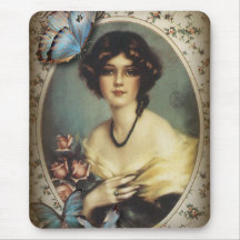 Posh Vintage Schmetterlings-Paris-Dame Fashion Mauspad