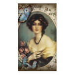 Posh Vintage Schmetterlings-Paris-Dame Fashion Visitenkarte