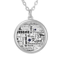 Positiv fasst Typografie ab Amulett
