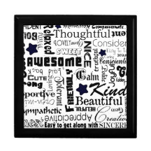Positiv fasst Typografie ab Geschenkboxen