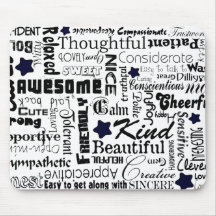 Positiv fasst Typografie ab Mousepad