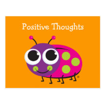 Positive Gedanken-niedliche Marienkäfer-Karte Postkarte