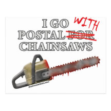 Post für Kettensägen Postkarte