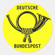 Posthorn DEUTSCHE BUNDESPOST yellow#1 Runde Sticker