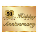 Postkarte - 50. Jahrestag - Gold