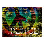 Postkarte, abstrakter Regenbogengrunge-Frieden