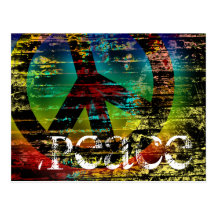 Postkarte, abstrakter Regenbogengrunge-Frieden