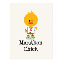 Postkarte der Marathon-Küken-FriedensLiebe-26,2