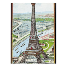 Postkarte, die den Eiffelturm darstellt