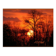 Postkarte eines WV Sonnenuntergangs
