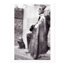 Postkarte - FDR und Fala