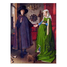 Postkarte: Hochzeits-Porträt bis Januar Van Eyck