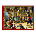 Postkarte: "Hundeschule" durch Louis Wain