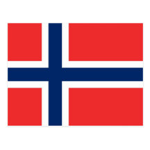 Postkarte mit Flagge von Norwegen