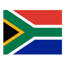 Postkarte mit Flagge von Südafrika