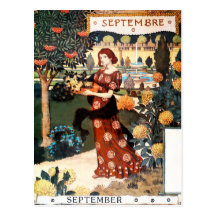 Postkarte: Monat von September - Septembre