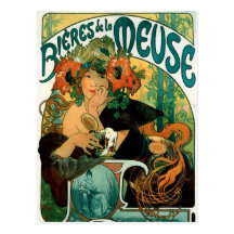 Postkarte: Mucha - Bieres De-La Maas