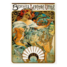 Postkarte: Mucha - Kekse Lefevre Utile