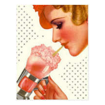 Postkarte Retro stilvolle Gallone mit Getränkespen