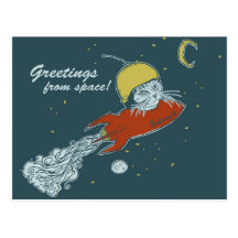 Postkarte - rocketship