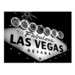 Postkarte Vegas-Zeichen-B&W