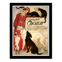 Postkarte:  Vintages Steinlen "Klinik Cheron "