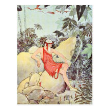 Postkarte Virginias Sterrett mit Vintager Rückseit