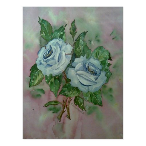 Postkarten-Blau-Rosen