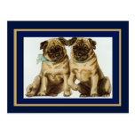 Postkarten-Vintage Mops-Hunde