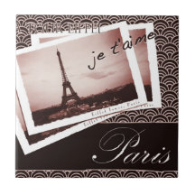 Postkarten von der Vintagen Entwurfs-Fliese Paris