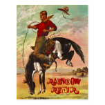 POSTKARTEN-WESTERNbronc-PFERD U. DER REGENBOGEN-RE