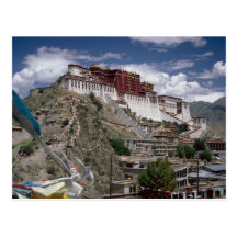 Potala mit Gebetsflaggen, Tibet, China Postkarte