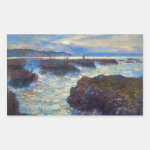 Pourville durch Claude Monet Rechteckige Sticker