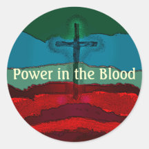 Power im Blut von Jesus Runder Aufkleber