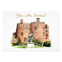 POWYS SCHLOSS WALES GROSSBRITANNIEN INDIVIDUELLE ANKÜNDIGUNGSKARTE