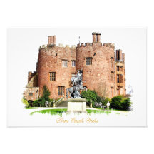 POWYS SCHLOSS WALES GROSSBRITANNIEN INDIVIDUELLE ANKÜNDIGUNGSKARTE