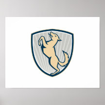 Prancing Dog Side Shield Poster