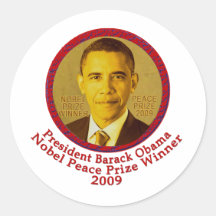 Präsident Obama gewinnt Friedensnobelpreis Runde Sticker
